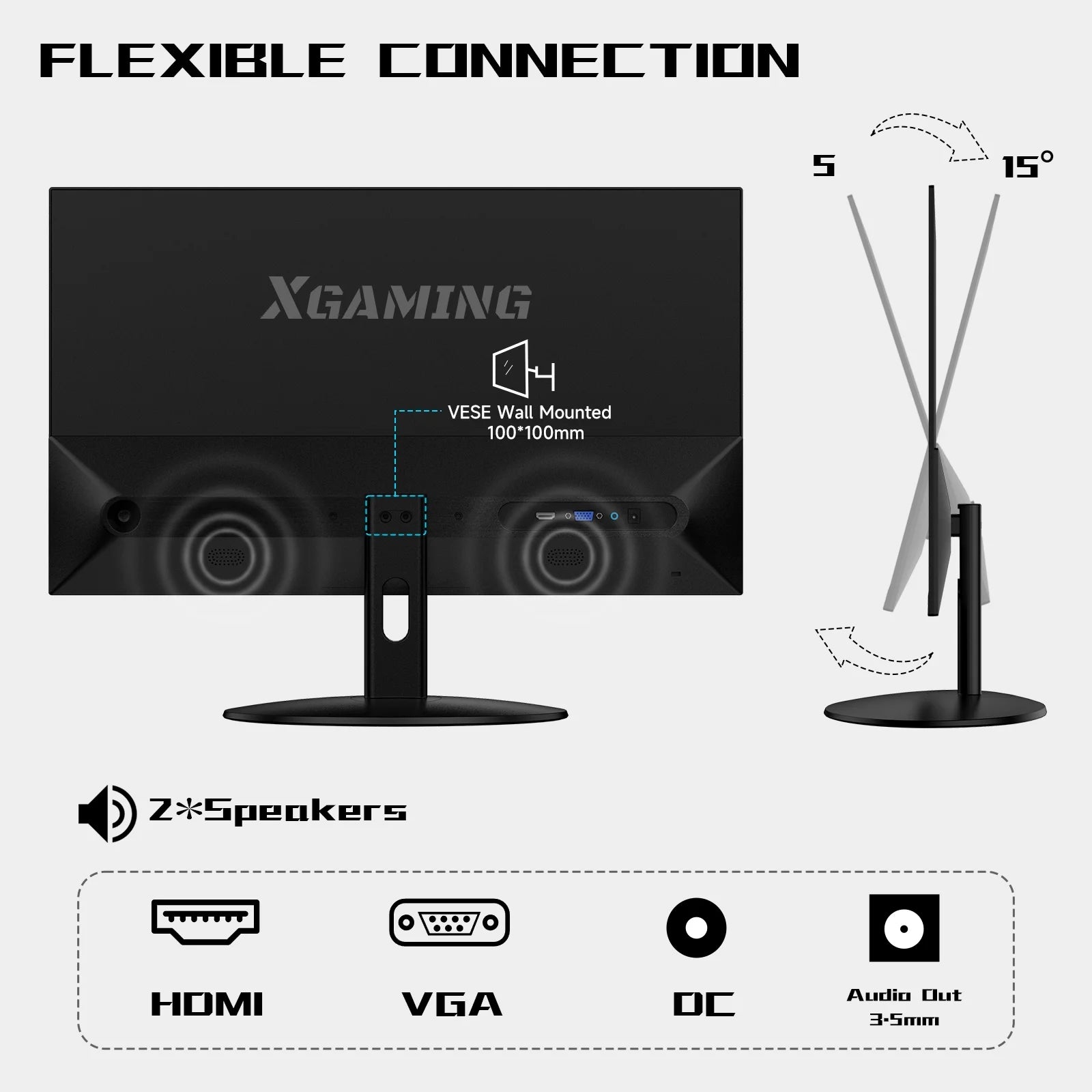 25" Ultra Thin 100Hz Gaming Monitor,  3-Side Borderless FHD (1920X1080P) Computer Monitor, Screen PC Computer for Office, 1Ms MPRT, Freesync,Built-In 2*Speakers, HDMI